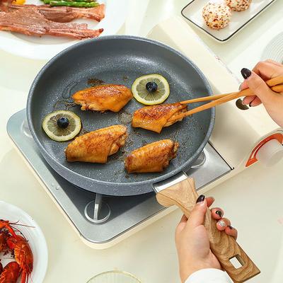 Yapışmaz Tava Wok Kızartma Tavası Ev Biftek Tava Krep Kızartma İndüksiyonlu Pişirme Gereçleri Gazlı Ocak Özel Tencere Seramik Yapışmaz Tencere