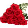 10pcs Artificial Flowers Rose Flower Branch Artificial Red Roses Realistic Fake Rose Bouquet Table Decoration Wedding Home Decor