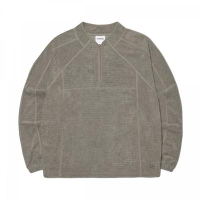 Heavy Waffle Half Zip Up   Gray