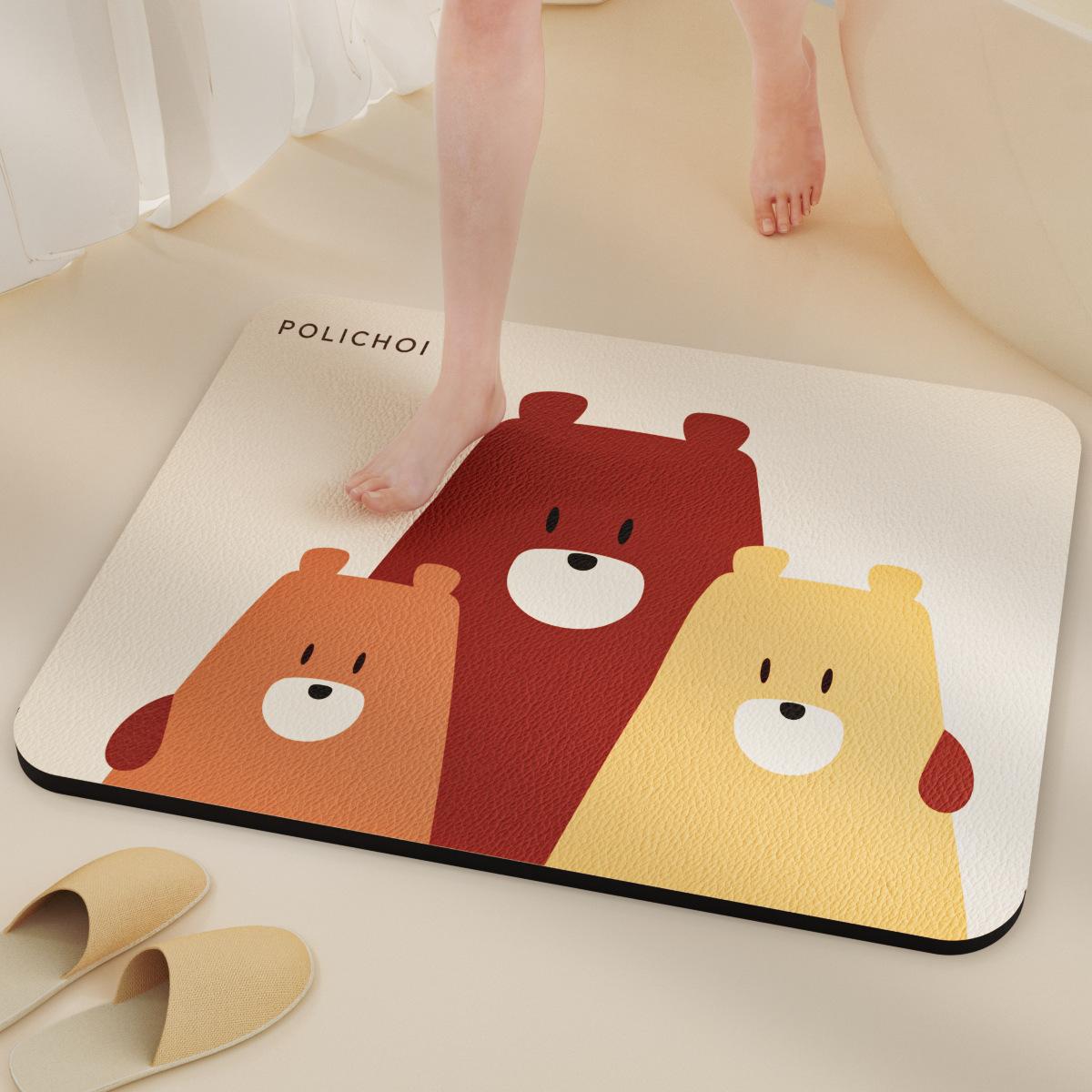 

Home Oil and Non-slip Cartoon Solid Color Indoor Special Carpet Washroom Door Moisture-wicking Cushion Diatom Mud Durable 40x60cm