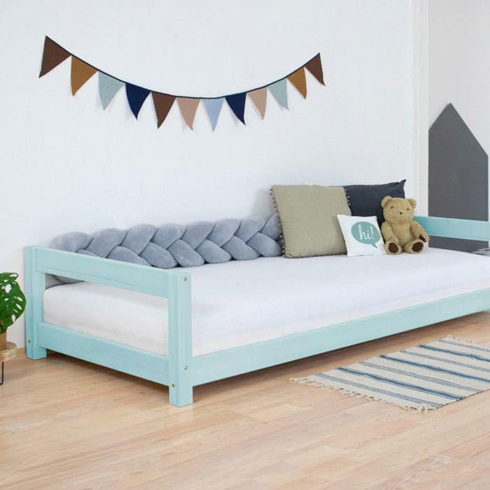 Lit enfant - BENLEMI - KIDDY - 90 x 180 cm - Bois massif - Bleu clair