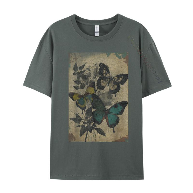 Fairy Grunge Fairycore Aesthetic Cottagecore Goth Butterfly Men's 2024 Newest Design T Shirt Cotton Fabric Men Tshirt Gift