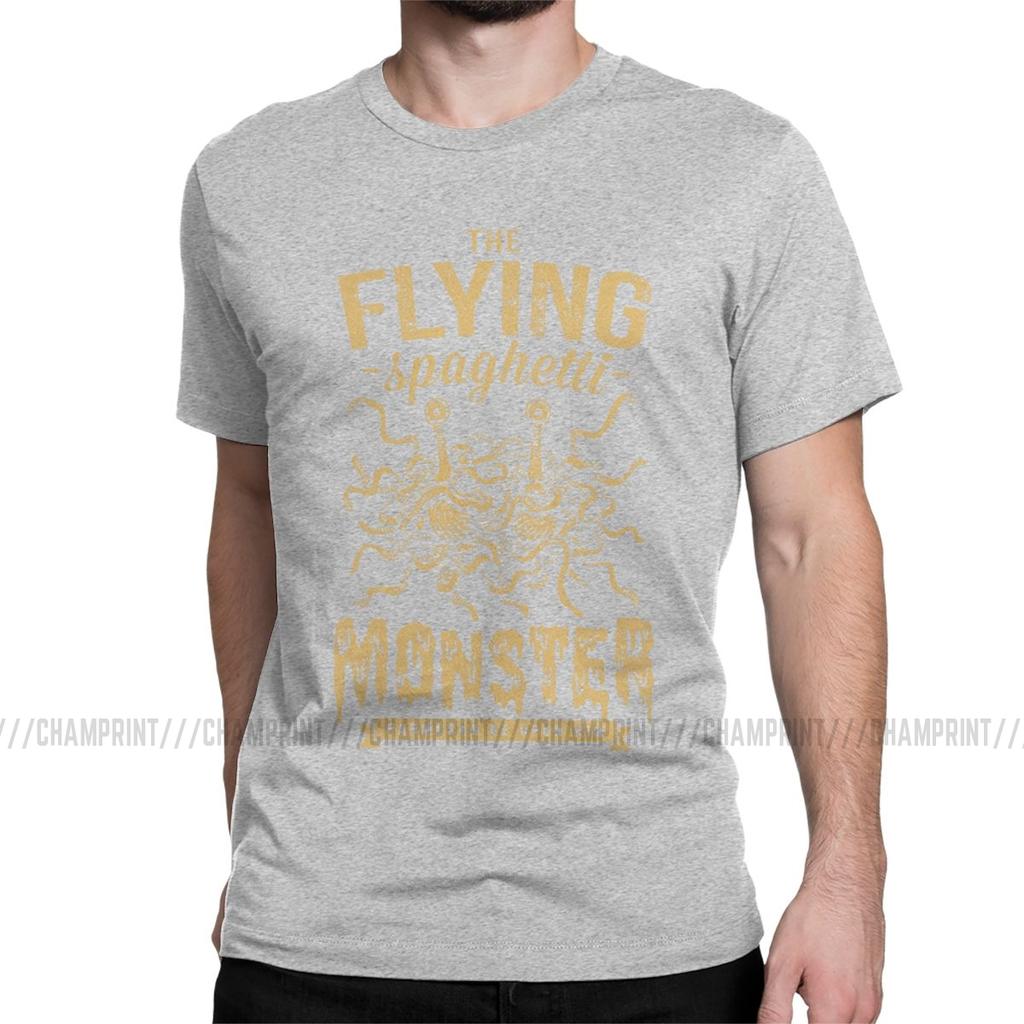 The Flying Spaghetti Monster T Shirt Men Funny TShirt Round Neck Flying Spaghetti Monsterism Pastafarianism FSM Tee Shirt