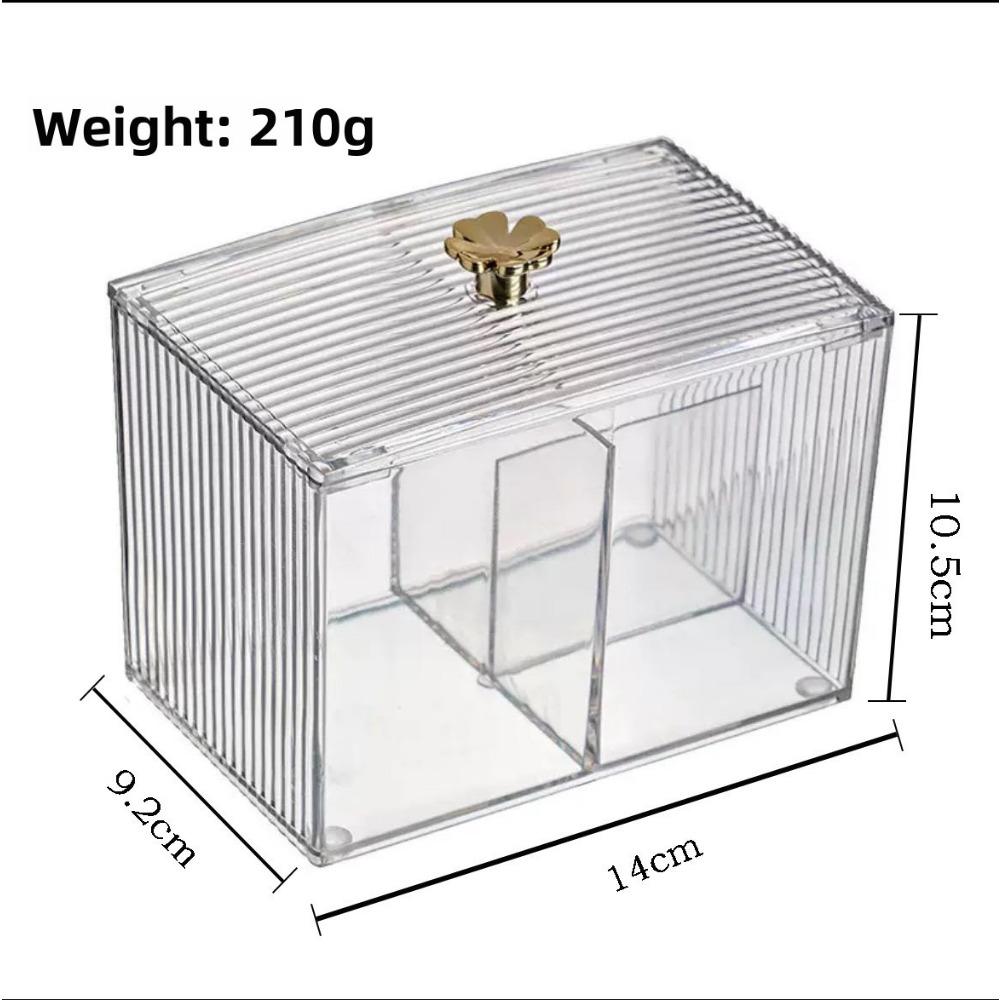 Acrylic Cotton Swab Cotton Pad Storage Box Desktop Dresser Dustproof Transparent Makeup Remover Cotton Lipstick Cosmetic Box