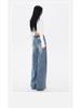 American Retro Silhouette Scimitar Jeans: Loose Wide-Leg Floor-Length Pants