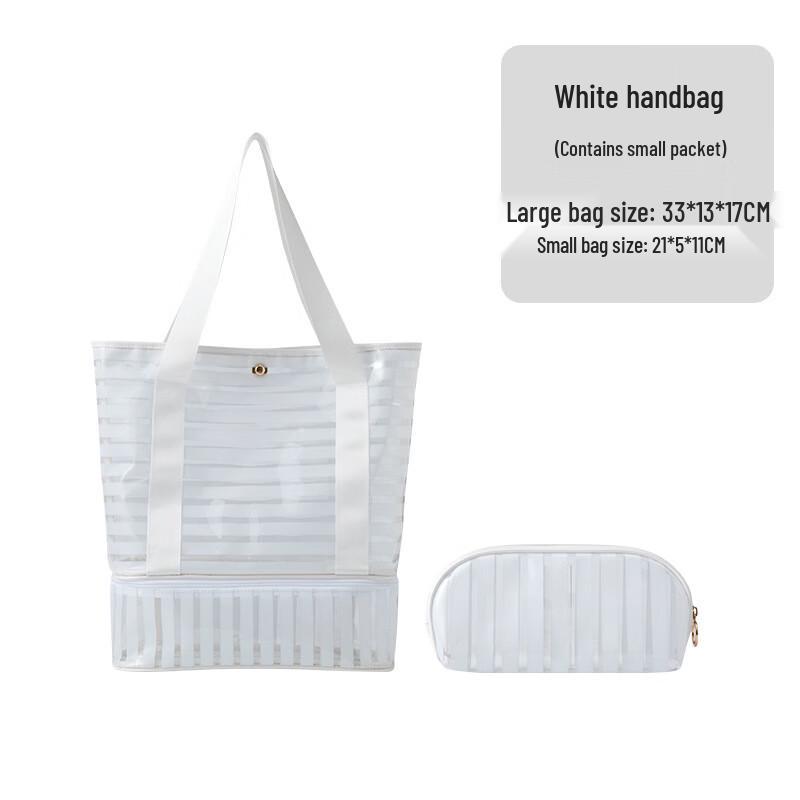 

Lìláng Premium PVC Large Capacity Striped Makeup Bag Set