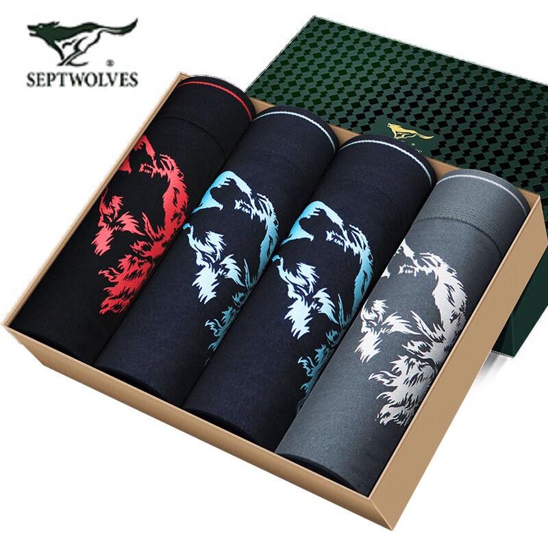 SEPTWOLVES Herren Slips aus reiner Baumwolle, antibakteriell (4 Packung)