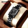 Skmei 2570 Elegant Fashion Women Quartz Watch Costume Stainless Steel Band Waterproof Rectangle in Stock Casual Watch Set