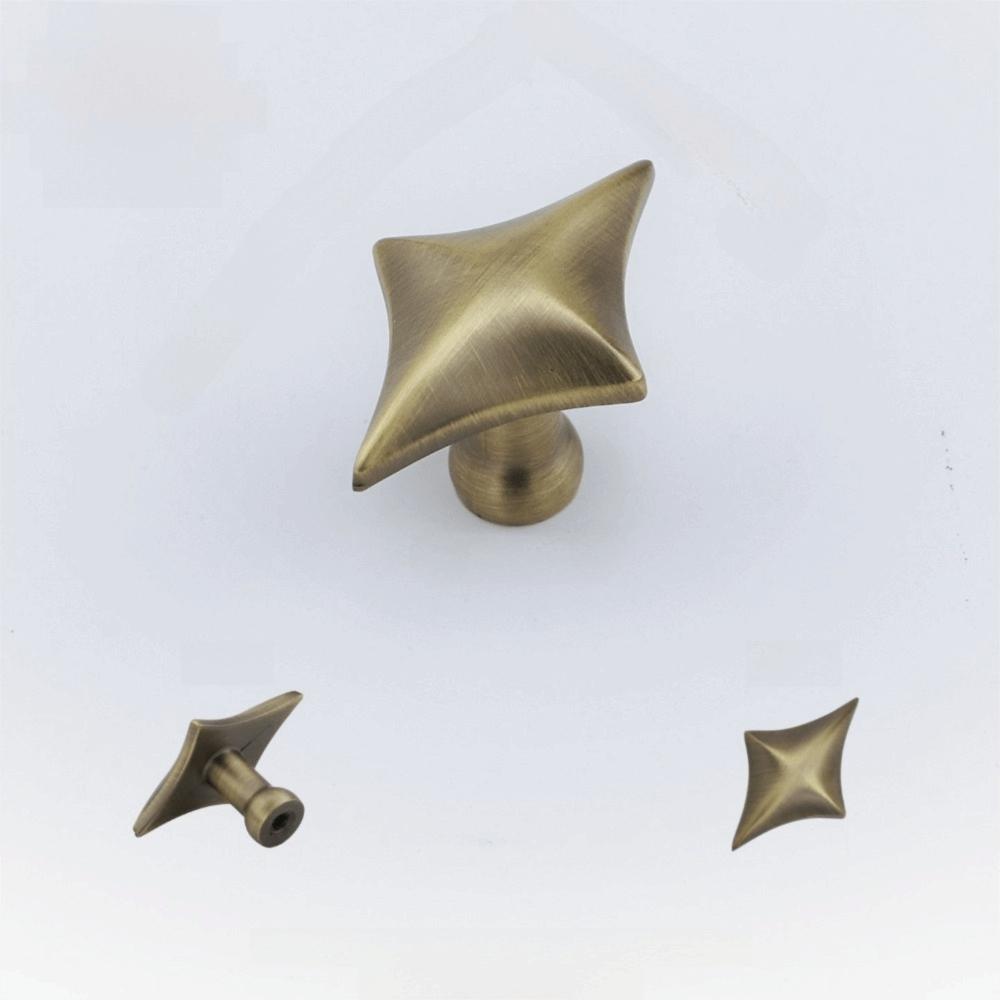 Zinc Zinc Zinc Alloy Cabinet Knobs Four Point Star Furniture Handles  Storage Drawers