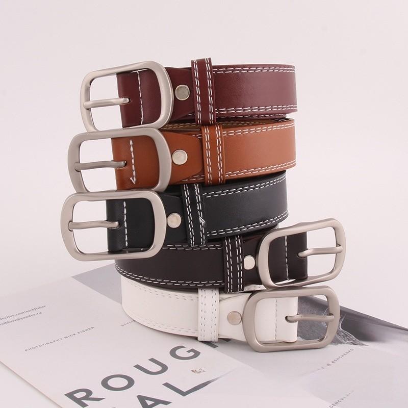 Retro Style Unisex Fashion Leather Belt With Metal Buckle Outdoor Casual Girdle