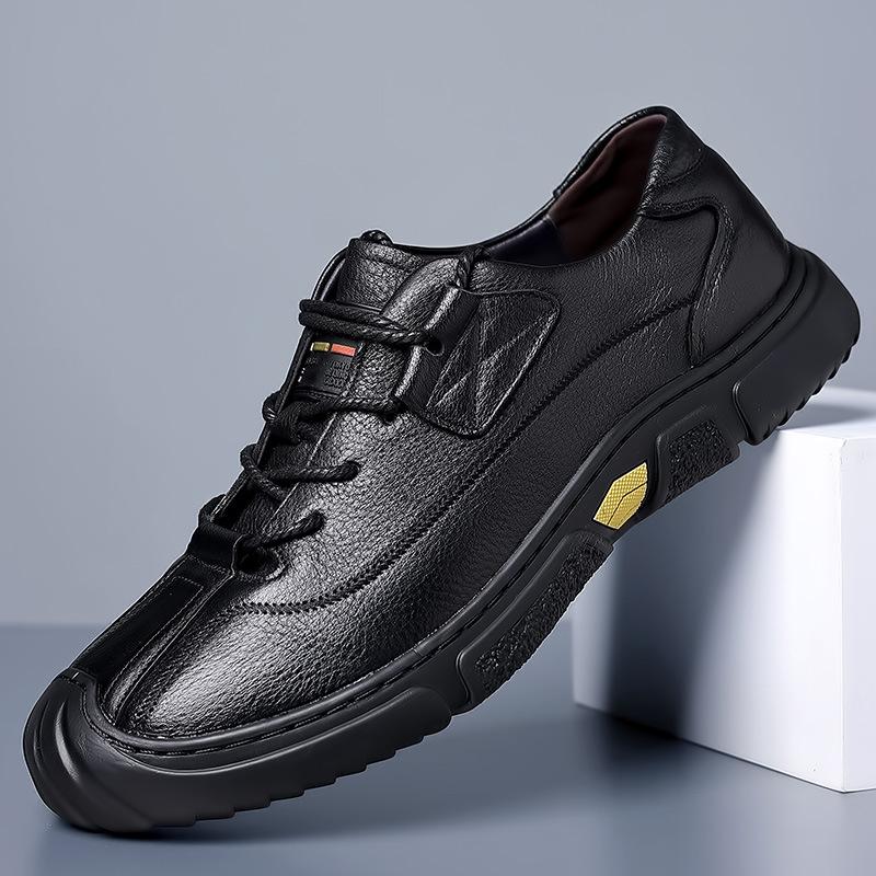 Men's Shoes Casual Shoes Spring Men's Shoes Leather Men's Comfortable Lace-up Soft-soled Loafers Men's Shoes