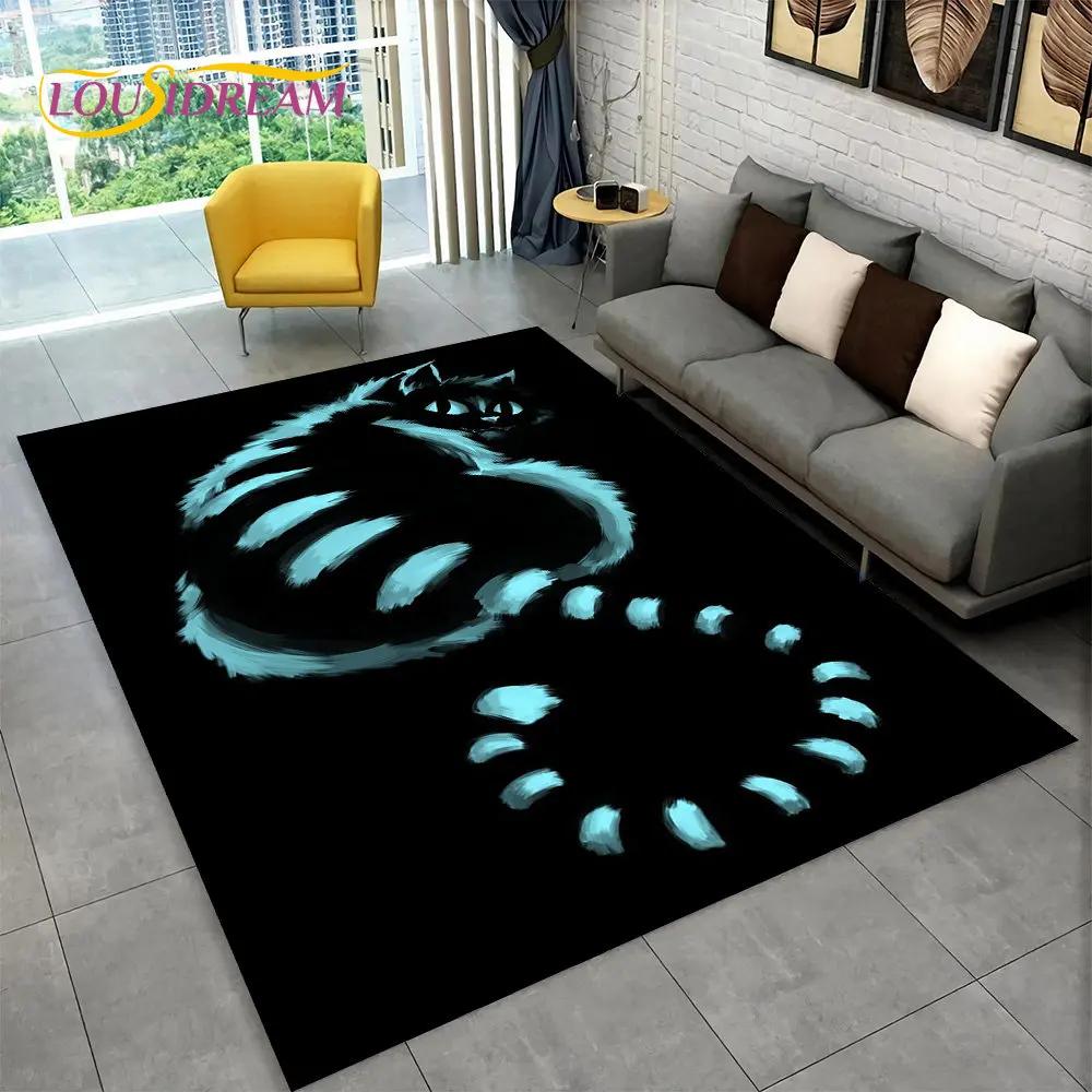 Cute Cat Cartoon Area Rug,Carpet Rug for Living Room Children's Bedroom Sofa Doormat Decor,Kids Play Crawling Non-slip Floor Mat
