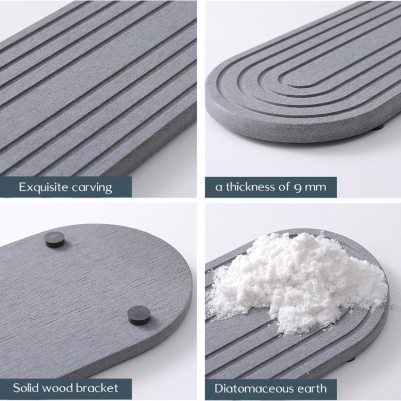 2pcs Diatomite Tray Set for Fast Drying and Molds Prevention Sink Organizers Practical Molds Resistant Draining Board