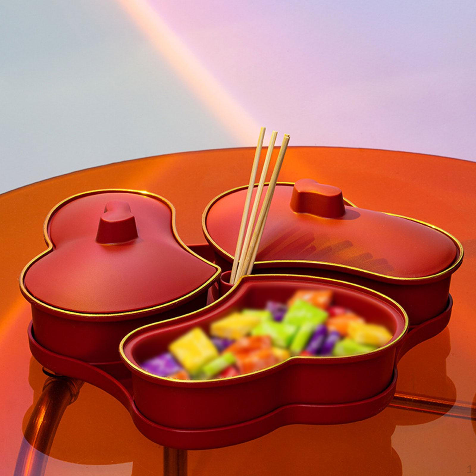 

Appetizer Serving Tray Removable Portable Snack Platter Candy Plate for Dried Fruit красный