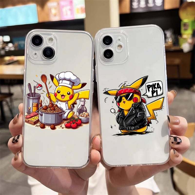E-54 Θήκη Pokemon Pikachu για iPhone 7 8 11 12 13 14 15 16 Pro Max Plus Mini Xiaomi Redmi A3 9A 9C 10A 10C 13C Note 9 11 Realme Narzo C30 C55