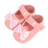 1 Pair Bowknot Princess Flat Cotton Bottom Walking Newborn Crib Dress Shoes 0-18 Months Classic Pu Leather Girl Baby Shoes