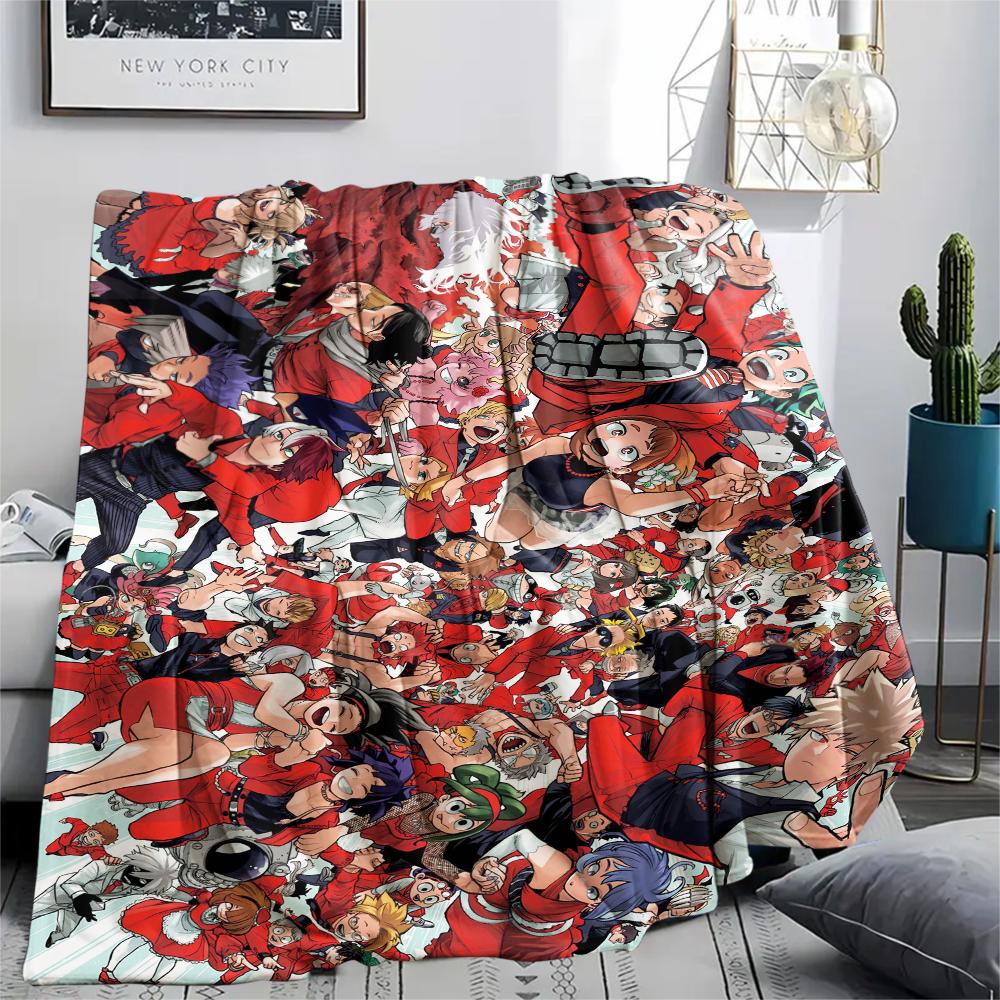 

My Hero Academia pattern Flannel Blanket, High quality Comfortable for All Seasons, Home Decor, Warmth and Comfort, Perfect for Gifts. 80cm x 120cm
