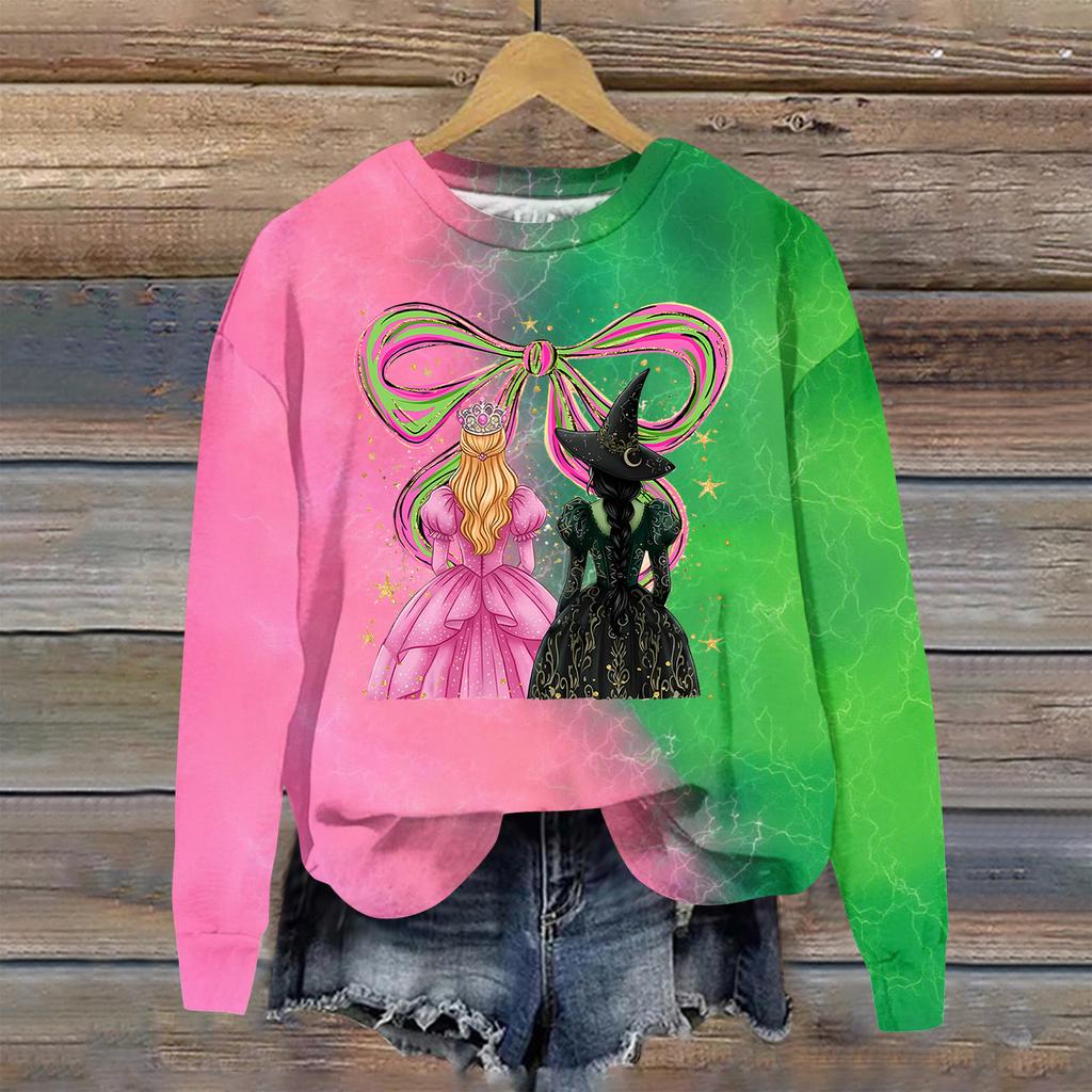 Women's Loose Comfortable Casual Fashionable Character Printing Round Neck Long Sleeved Sweatshirt