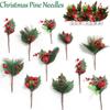 1Pcs Artificial Berry Bouquet Christmas Tree Decoration Fake Pine Needle Xmas Party Home Decor Craft Gift Garland Accessories
