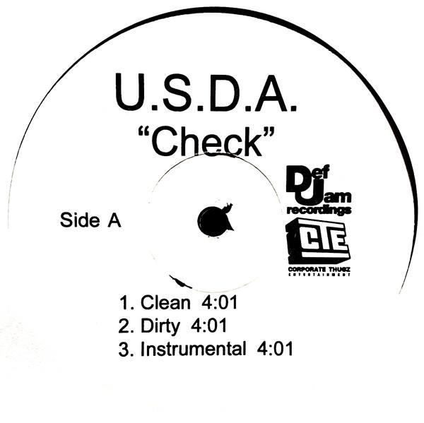 

12inch Record U.S.D.A. - Check NONE Def Jam Recordi 2007 US Rap & Hip-Hop/R&B Used