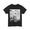 Cat Shirt, Cat Selfie With UFOs Shirt, Cats Flying Saucers Shirt, Kitty Tee