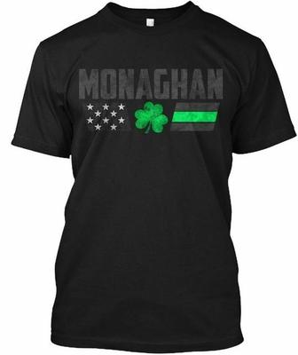 Monaghan Familie Glücksklee Flagge T-Shirt Hergestellt in den USA Größe S bis 5XL