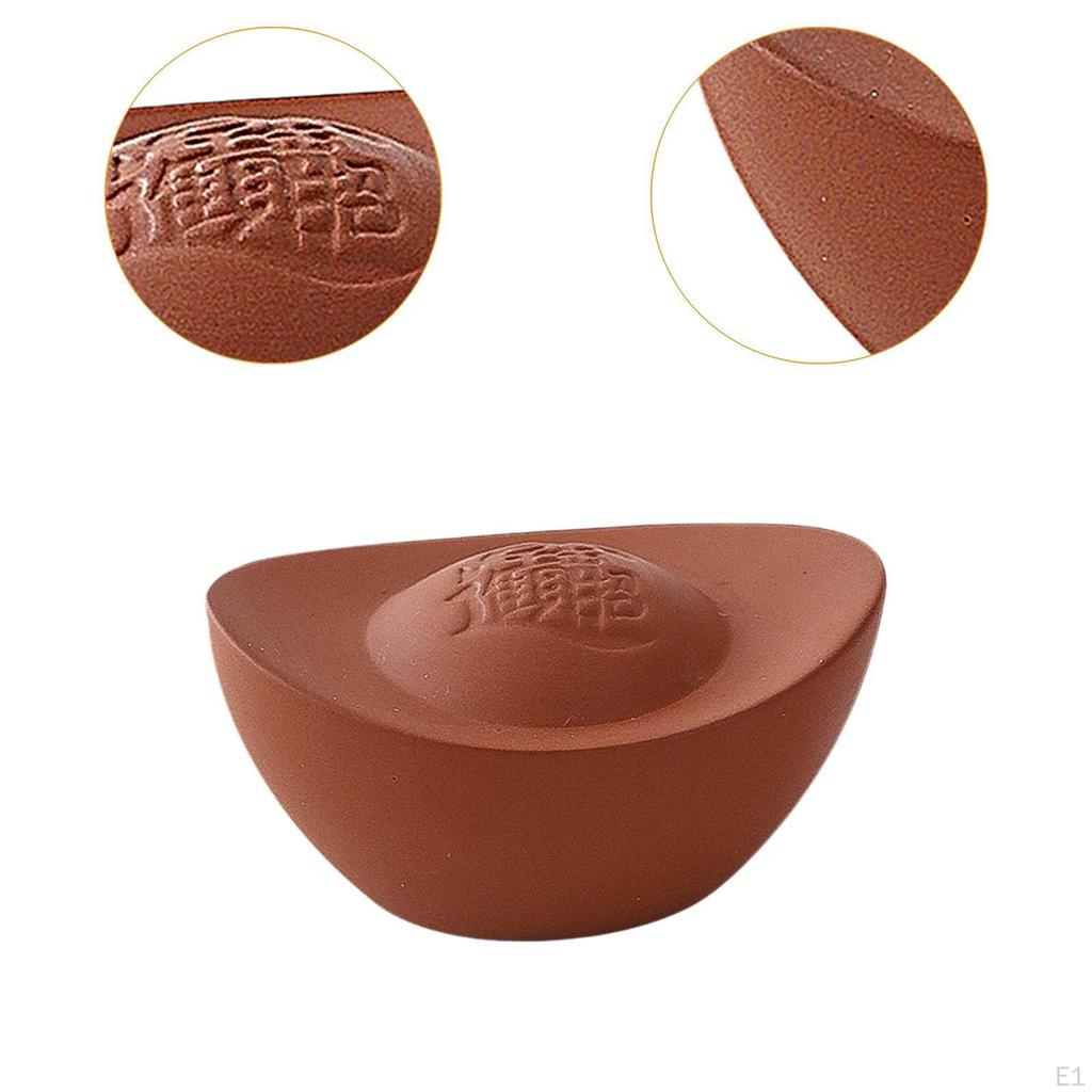 Gold Bar Statue Tea Pet, Handmade Housewarming Gift, Congratulations Teapot Lid Holder,