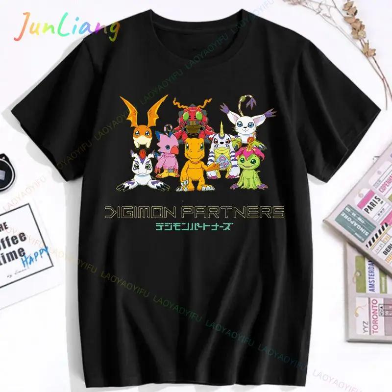 

Digimon printed shirt Cartoon animation T-shirt Retro short sleeve crewneck creative everything comfortable unisex clothing 4XL