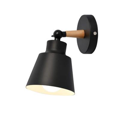 Creative Small Kinkiet Bedroom Night Balcony Wooden Alley Kinkiet (Black, Bulb Not Included)