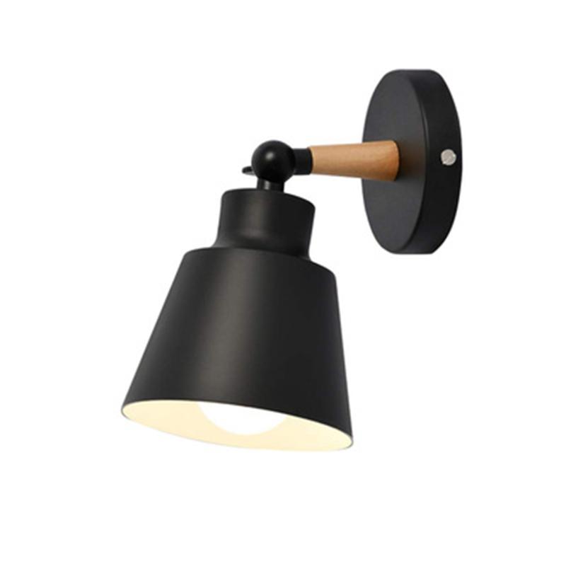 

Creative Small Kinkiet Bedroom Night Balcony Wooden Alley Kinkiet (Black, Bulb Not Included)