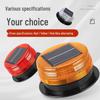 Red & Blue Flashing Solar LED Warning Light for Construction Vehicles with Magnetic Mount