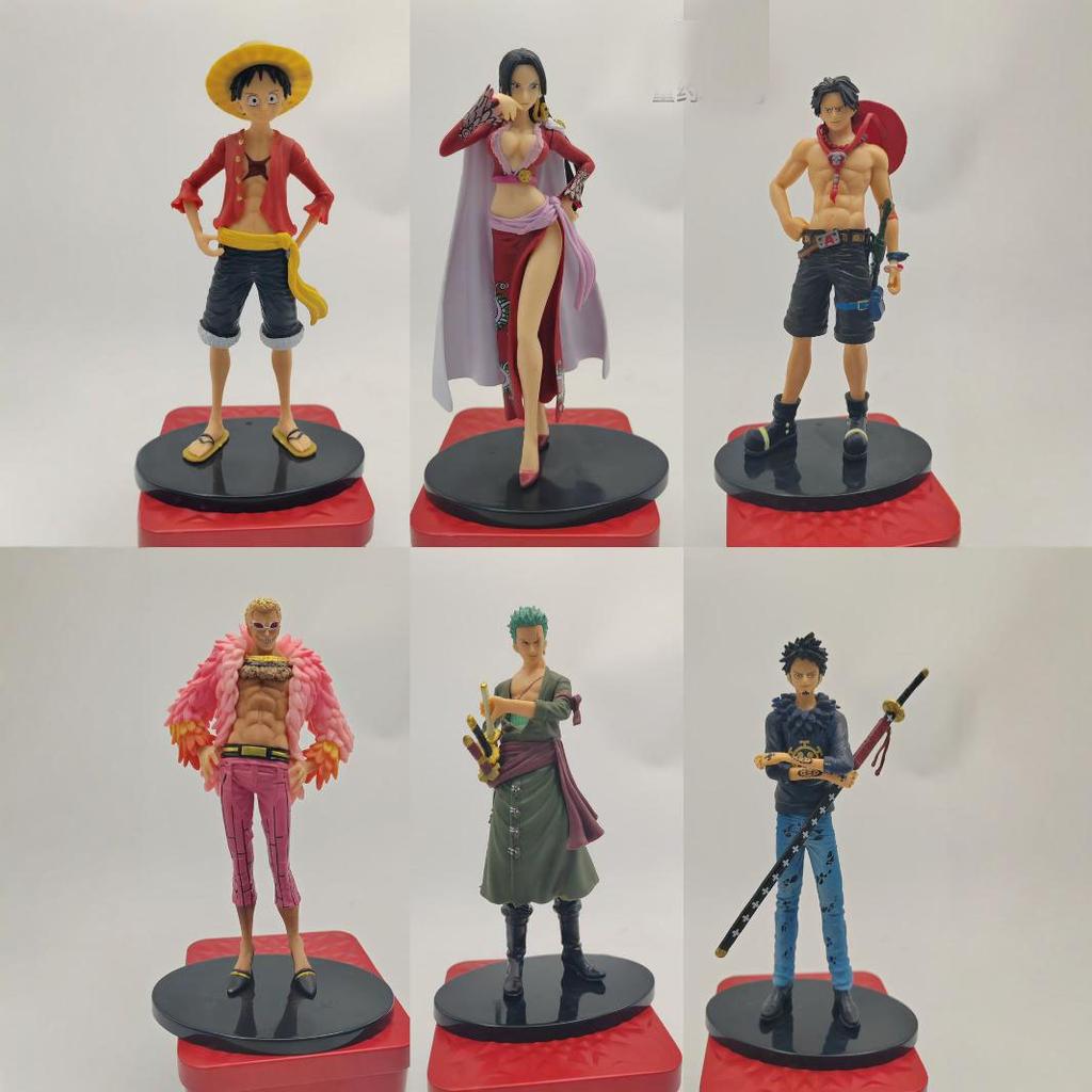 6pcs/set Cheap  Anime One Piece Luffy Zoro Nami Sanji Franky Shanks Boa Kids Figures Pvc Model Toys 16-18cm