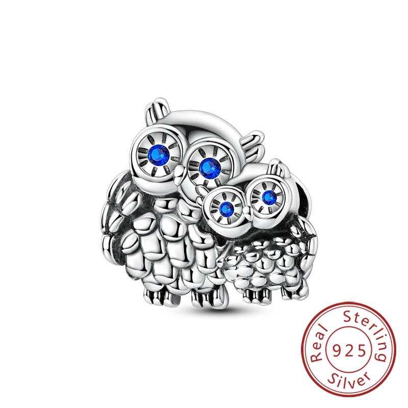 New Original Copper Charms Beads Pendant Owl Bow Round Simple Zircon Beads For Women Fine Jewelry Making