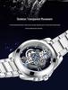 Jindun Double-Sided Transparent Hollow Waterproof Luminous Men's Quartz Watch