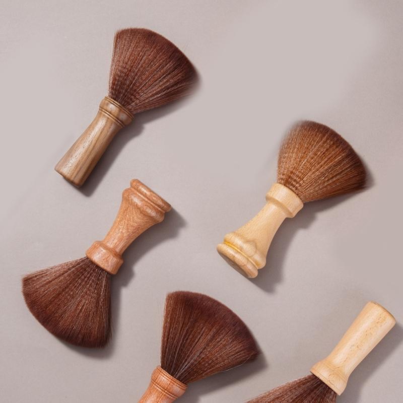 Portable Wooden Barber Brush With Soft Bristles Compact Design For Travel Professional Haircut Aftercares Essential