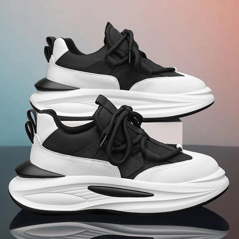 Luxury Men's Sneakers Designer Platform Men Running Shoes Quality Comfortable Casual Shoes Lace-Up Men Sport Shoes Tenis Hombres