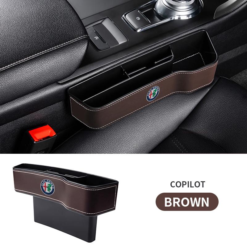 1Pc Leather Car Seat Gap Storage Box Phone Keys Organizer For Alfa Romeo Giulietta 159 147 156 166 Mito Giulia GT Stelvio Tonale