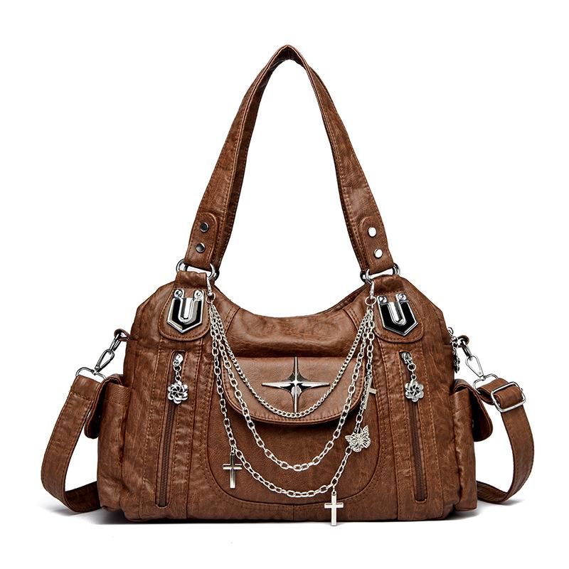 VIA ROMA Mode Casual Tas, Enkele Schouder Crossbody Dames Tas, Moeder Tas brown
