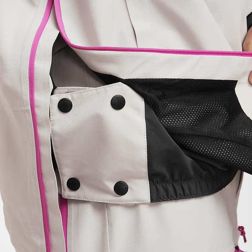 Nike ACG Storm-Fit Adv "Chena Vortex" Gore-Tex 2L Windproof Waterproof Loose Ski Jacket Unisex Jacket Light-Brown Coal-Black Mountain-White FV8892-104