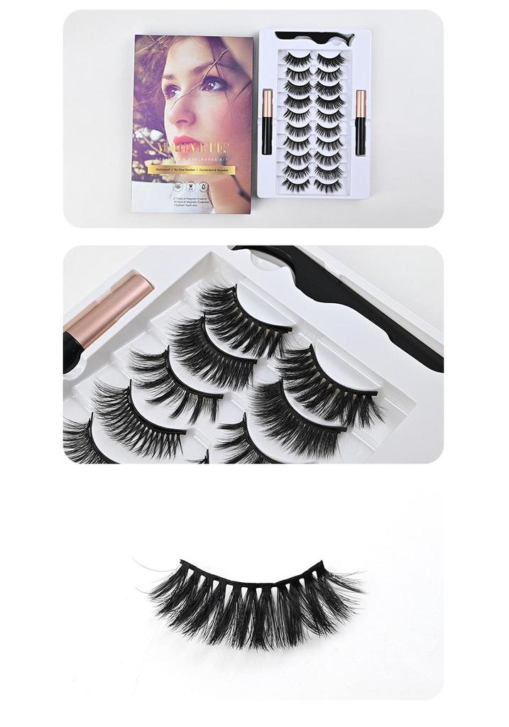 Natural Long Magnetic False Eyelashes - Thin Style Grafted Extensions