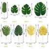 2026+ 100 Pcs Artificial Palm Leaves Tropical Leaves, Leaf Gold and Green Faux Leaves for Hawaiian Party Table Decoration
