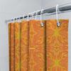 Orange Shower Curtain With Geometric Design Bath Decor For Home Bathroom Modern Printed Shower Drapes Easy Installation In White
