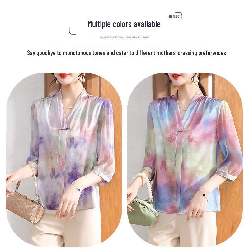 XUEXI Women s Summer Chiffon Short-Sleeved Blouse 2XL