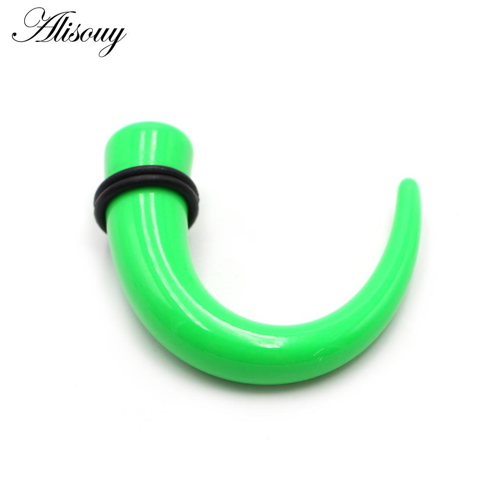 Alisouy 2pcs 1.6mm-11mm Acrylic C Sahpe Buffalo Horn Ear Gauges Ear Taper Stretching Plugs Tunnel Expander Body Piercing Jewelry