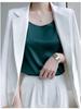 Women's Loose Silk Camisole Vest - Sleeveless Satin Round Neck Top for Summer
