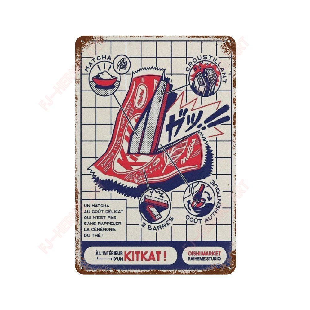 Vintage Japanese Cuisine Sushi Metal Tin Sign Plaque Decorative Plates for Garage Club Man Cave Bar Home Hotel Cafe Wall Decor