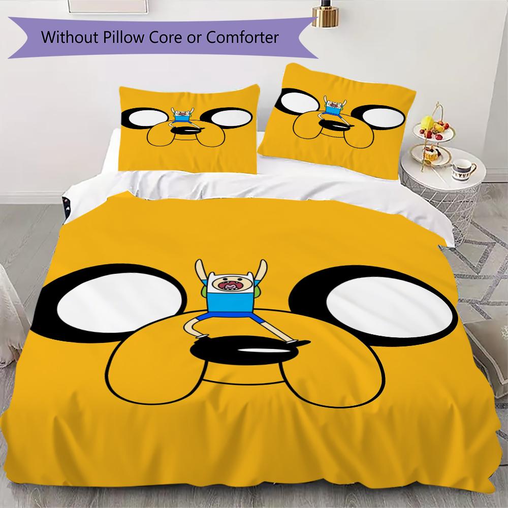 Adventure Time Anime Pattern Bedding Uilt Set Uilt Cover Pillowcase Home Decoration Birthday Gift (1 * Duvet Cover + 2 * Pillowcase  Without Core)03