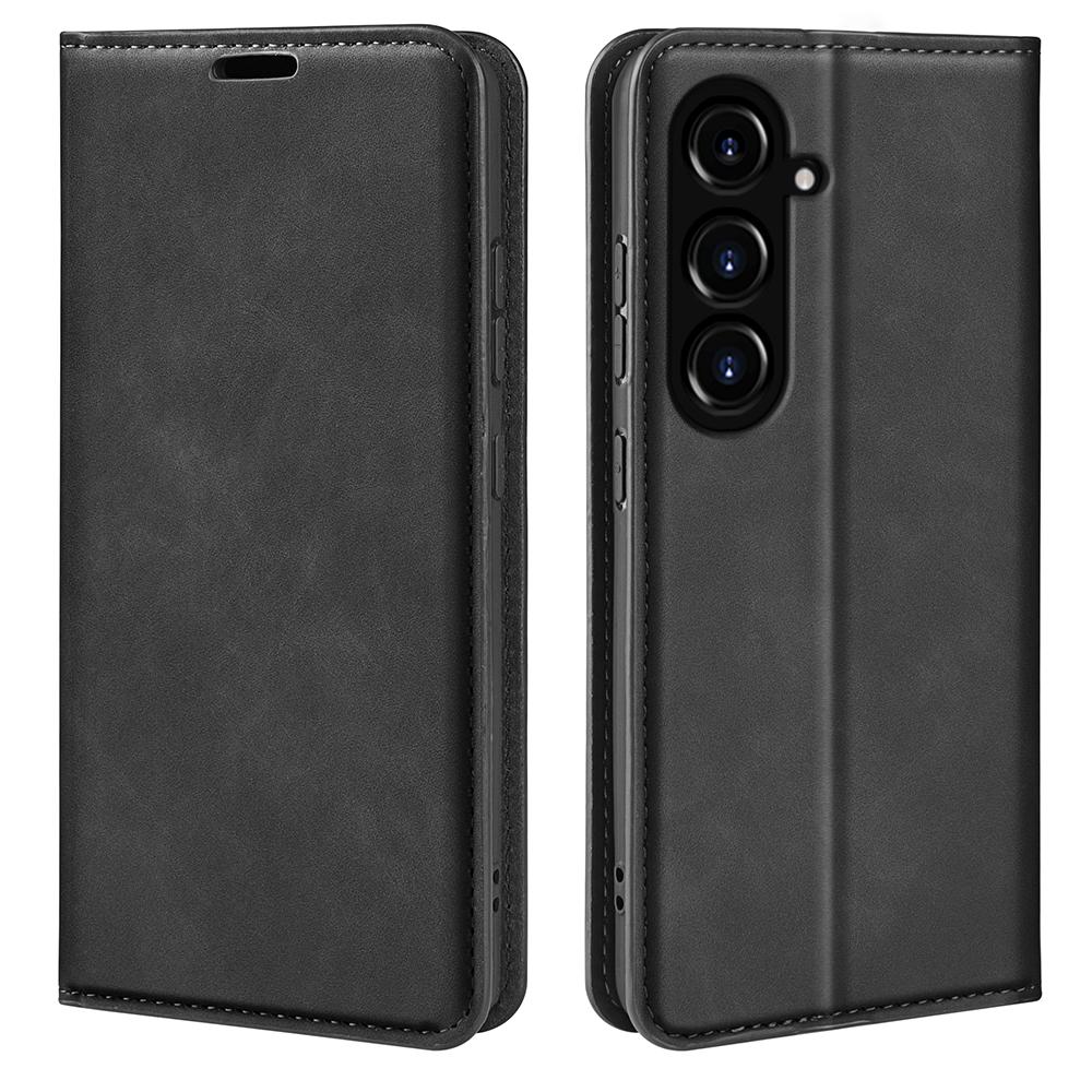 

For Samsung Galaxy S23 FE PU Leather Stand Cover Skin-touch Smartphone Wallet Case Black