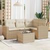 VidaXL Garden Lounge Set with Cushions 5 Pcs Beige Braided Resin 3218908