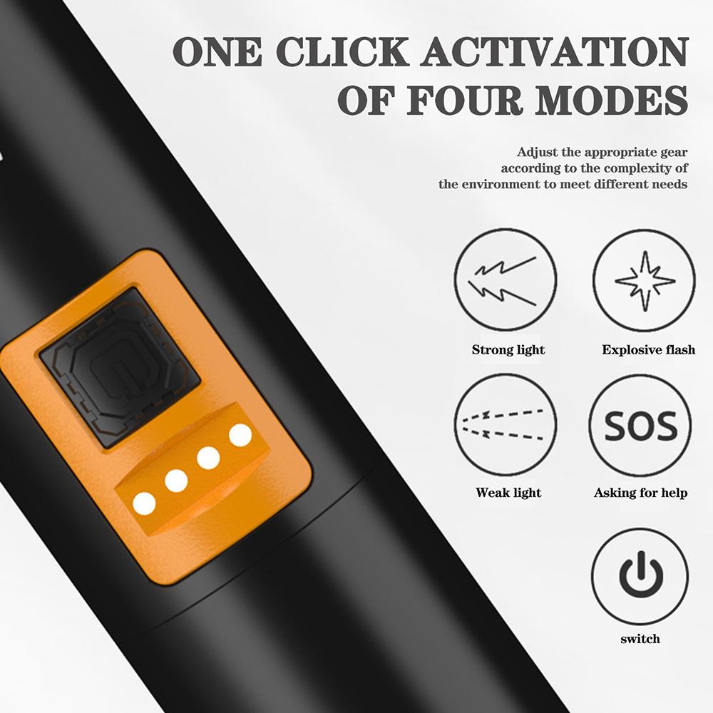 Multi-functional Flashlight Waterproof Telescopic Zoom Flashlight For Fishing